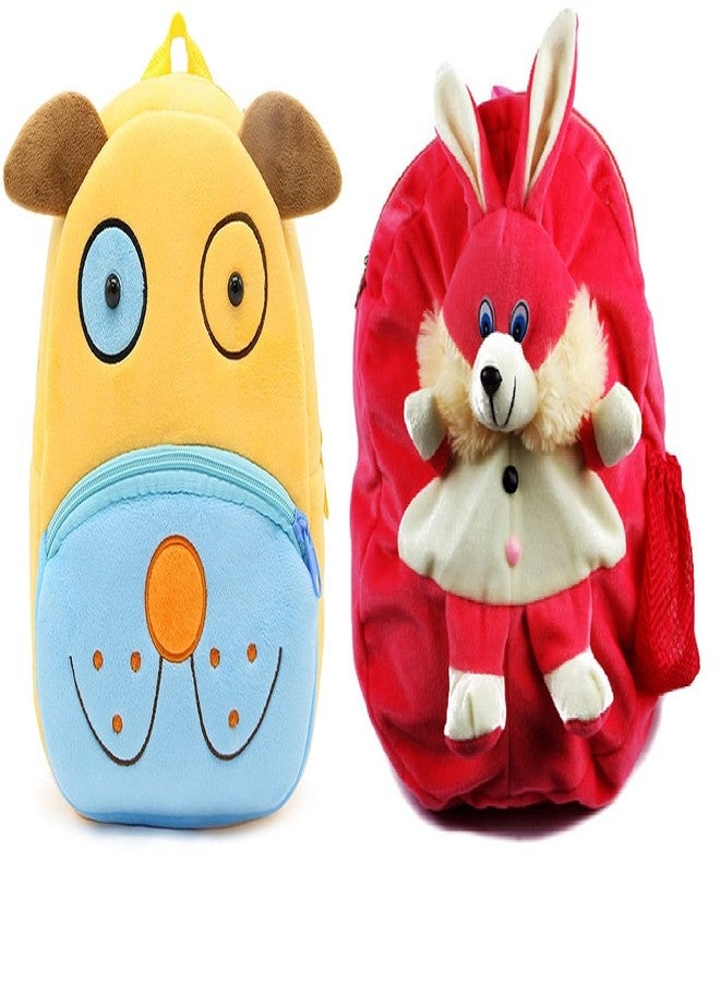 Black Hill Kids School Bag Soft Plush Backpack Cartoon Bags Mini Travel Bag for for Girls Boys Toddler Baby Cute Dog & Rabbit - Image 1